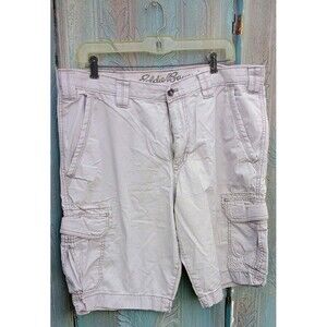Eddie Bauer Cargo Shorts Mens 36 Gray Cotton Mid Rise Zip Fly